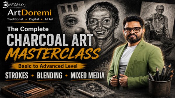 Traditional Art – The Complete Charcoal Art Masterclass – Strokes • Blending • Mixed Media